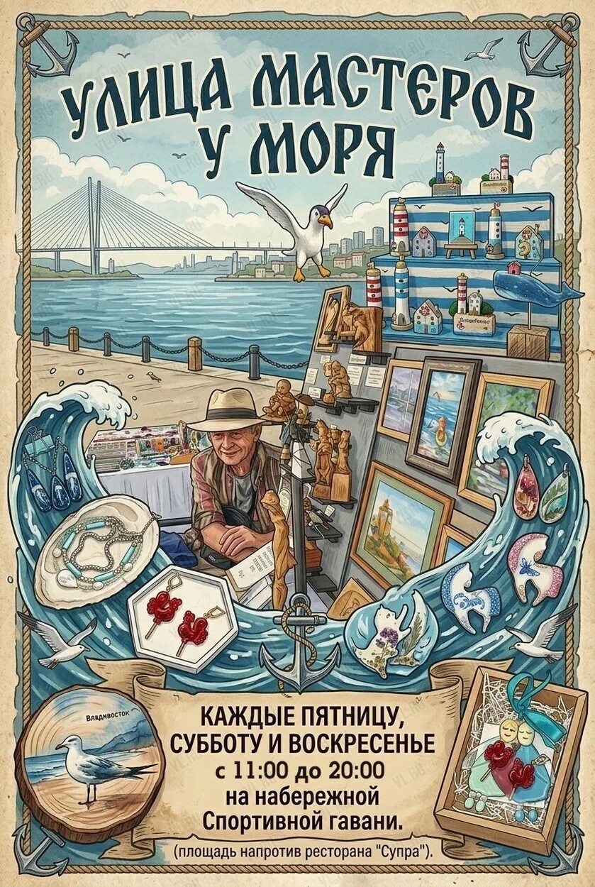 Ярмарка «Улица мастеров у моря» (Набережная Спортивной гавани)