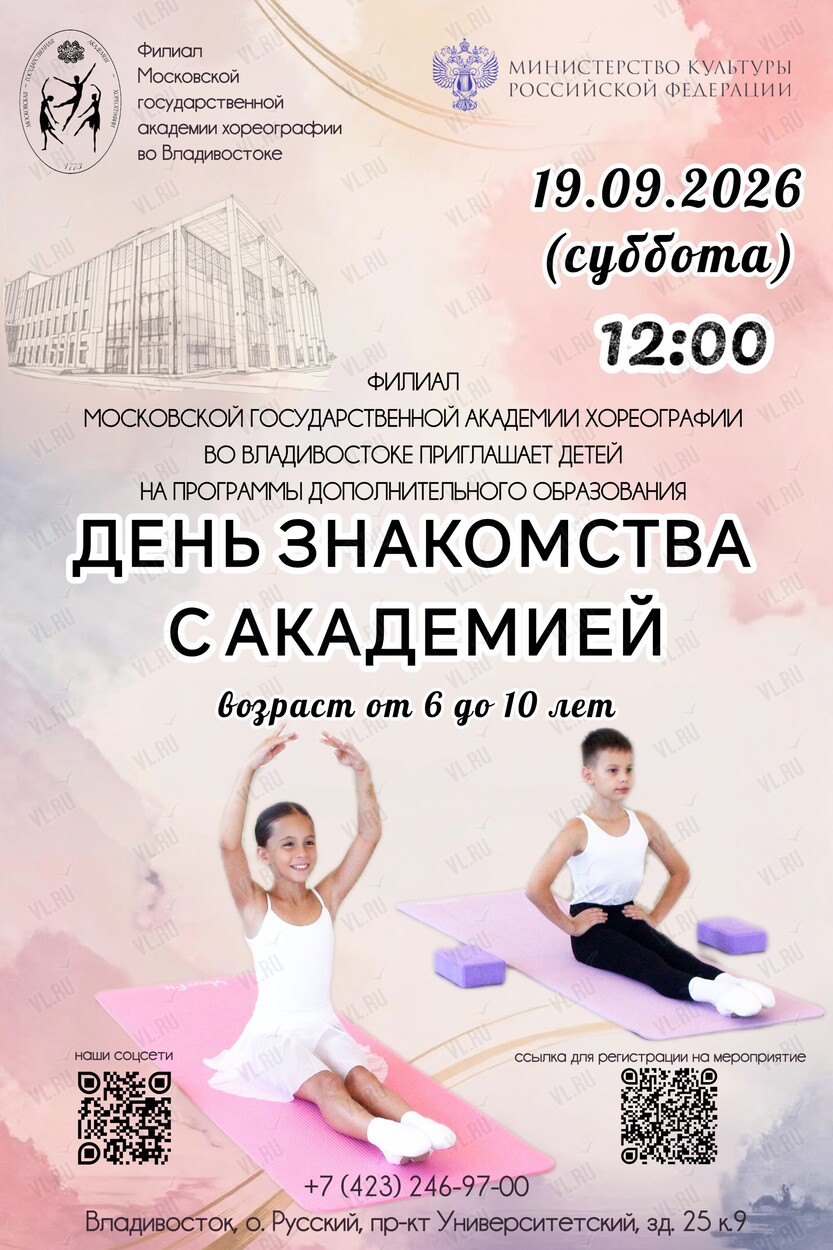 День знакомства с Академией для детей младшего школьного возраста. Филиал МГАХ (Филиал Московской государственной академии хореографии)