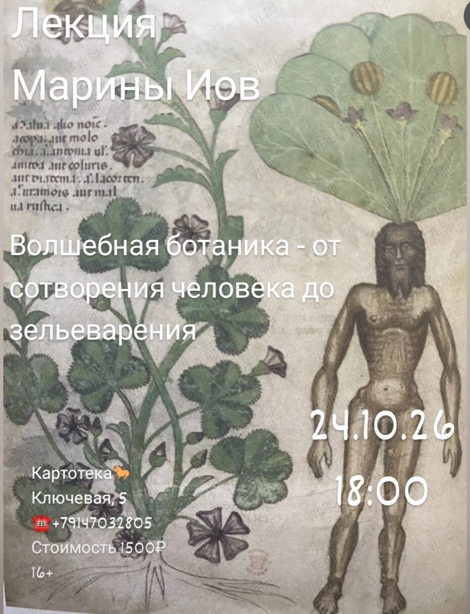 Лекция филолога Марины Иов «Волшебная ботаника: от сотворения человека до зельеварения» (Картотека)