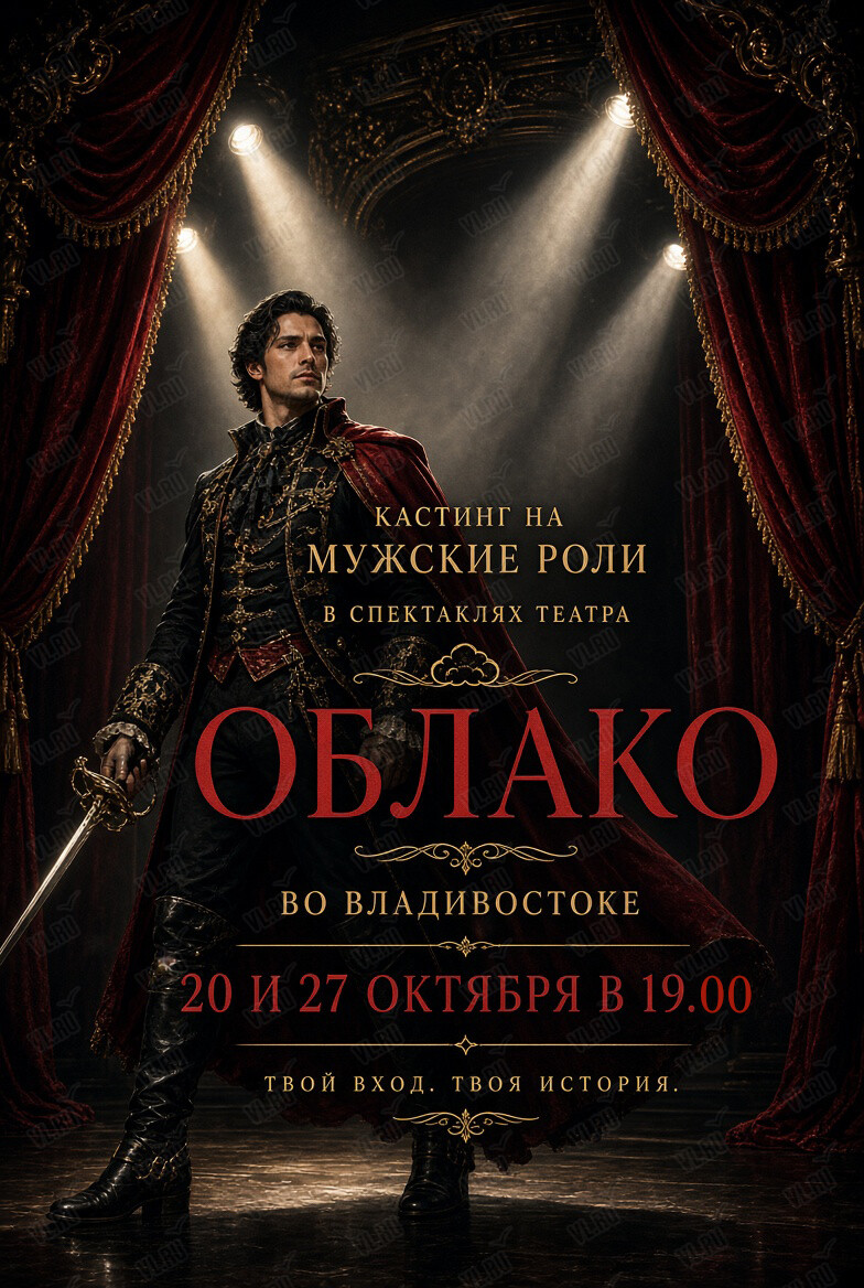 Кастинг на мужские роли в спектаклях театра «ОБЛАКО» (Дворец культуры железнодорожников)