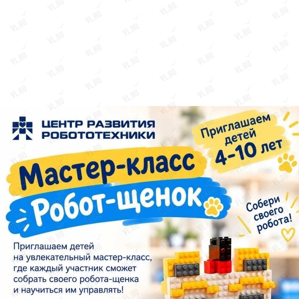 Мастер-класс по робототехнике «Робот-щенок» (Детская библиотека №5)