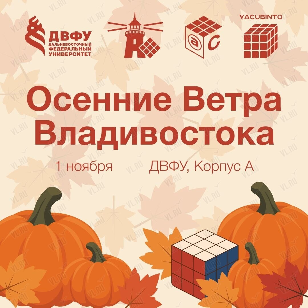 Соревнования по спидкубингу «Осенние Ветра Владивостока 2026» (Гостиничный комплекс кампуса ДВФУ)