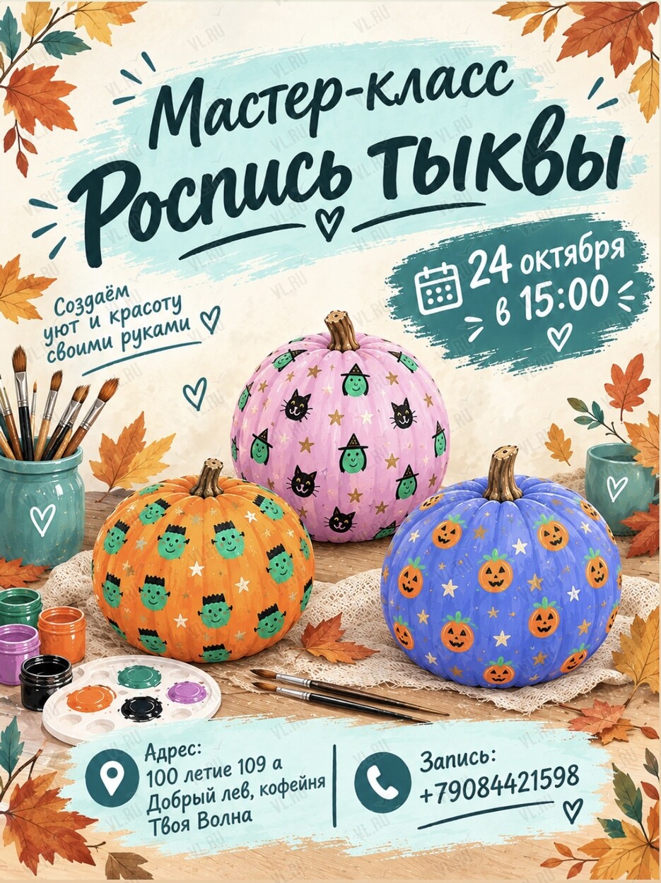 Мастер-класс «Роспись тыквы» (Добрый Лев)